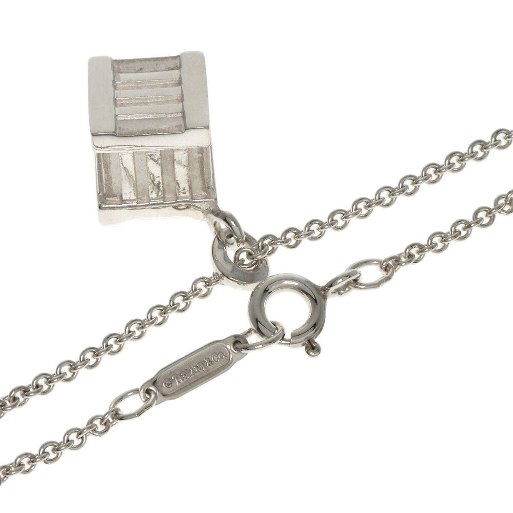 Tiffany Co Atlas Cube Necklace Silver